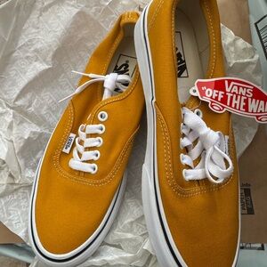 Vans Yellow Canvas Shoes with White Accents